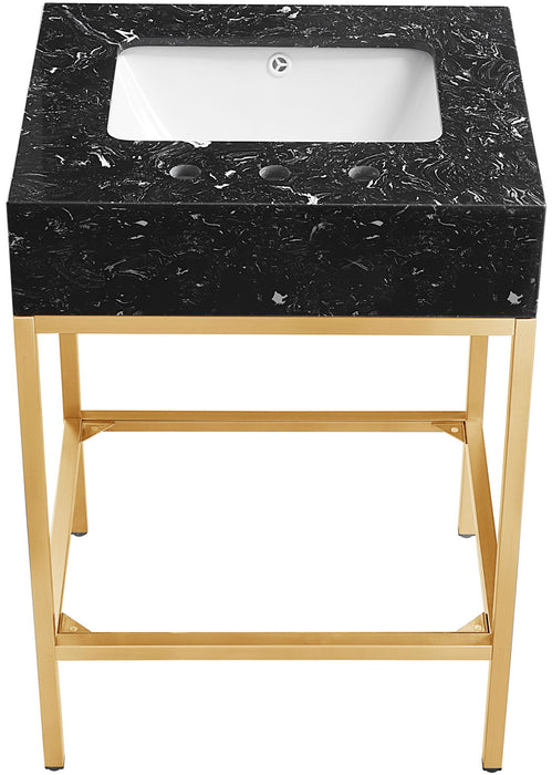 Marmo - Engineered Marble Bathroom Vanity With Gold Base - Simple Home Plus
