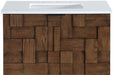 Leonardo - Engineered Stone And Solid Wood 24" Wall Mounted Bathroom Vanity - Simple Home Plus