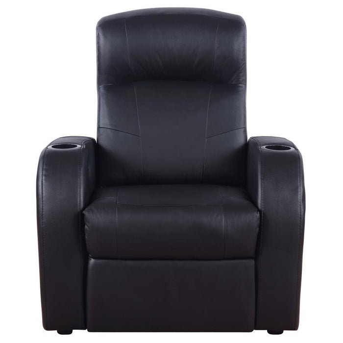 Cyrus - Upholstered Track Arm Recliner - Black - Simple Home Plus