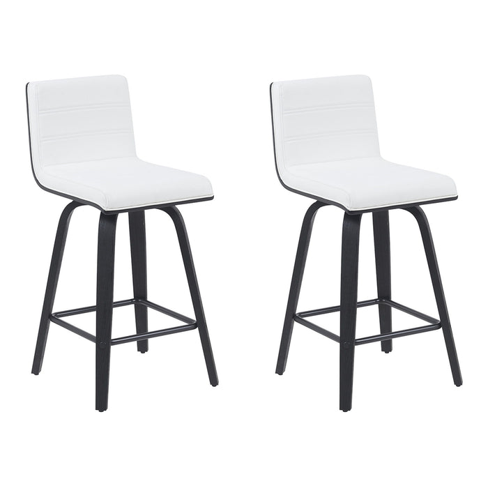 Vienna - Modern Counter Height Swivel Bar Stool - Black Brushed Wood Frame - Simple Home Plus