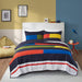 Morris - Twin Stripe Printed Quilt Set - Multi - Simple Home Plus