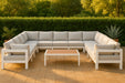 Nizuc - Outdoor Patio 11 Piece Modular Sectional With White Frame - Simple Home Plus