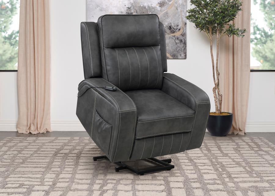 Raelynn - Upholstered Track Arm Recliner - Simple Home Plus
