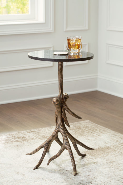 Lemkins - Black / Antique Gold Finish - Accent Table - Simple Home Plus