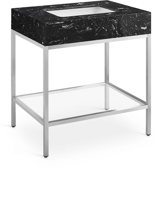 Marmo - Engineered Marble Bathroom Vanity With Chrome Base - Simple Home Plus