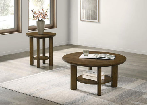 Ottowa - Round Wood Coffee Table Set - Simple Home Plus