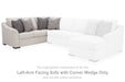 Koralynn - Laf Sofa with Corner Wedge - Stone - Simple Home Plus