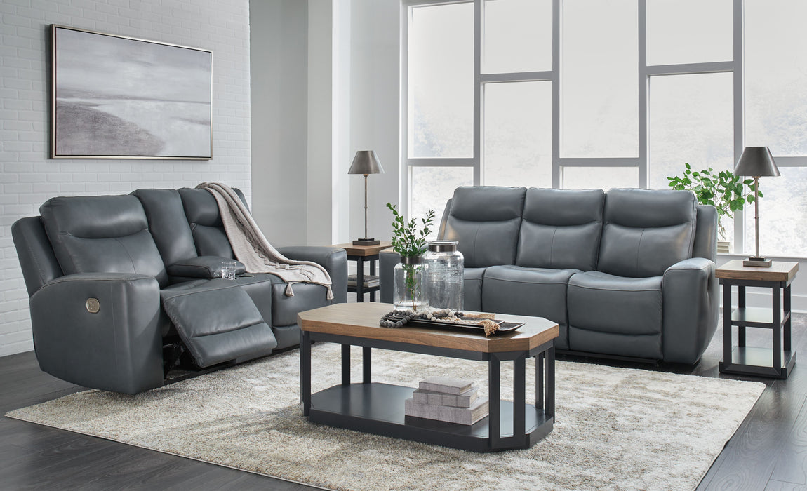 Mindanao - Steel - 2 Pc. - Power Reclining Sofa, Power Reclining Loveseat with Console - Simple Home Plus