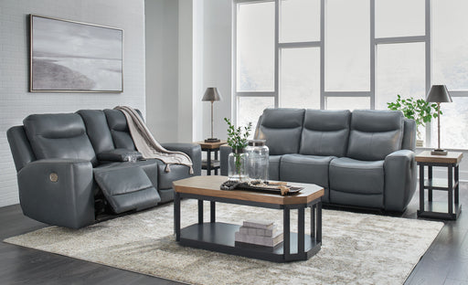 Mindanao - Steel - 2 Pc. - Power Reclining Sofa, Power Reclining Loveseat with Console - Simple Home Plus