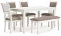 Erinberg - Antique White - Dining Room Table Set (Set of 6) - Simple Home Plus