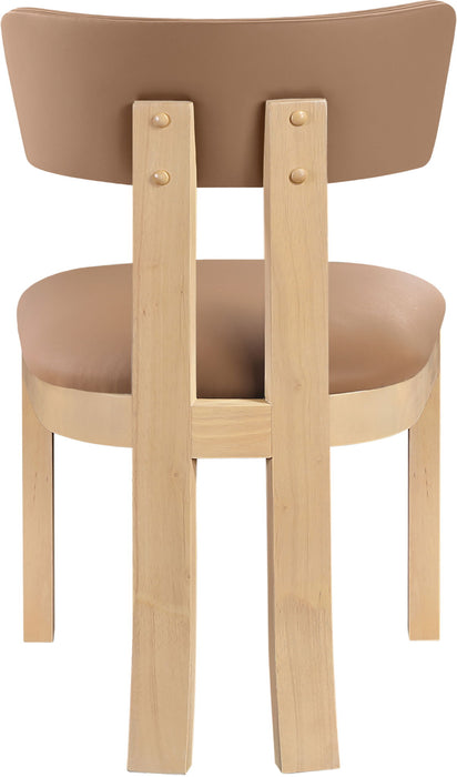 Lavrin - Vegan Leather Dining Side Chair (Set of 2) - Natural Base - Simple Home Plus