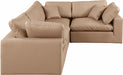 Comfy - 4 Piece Faux Leather Modular Sectional - Tan - Simple Home Plus