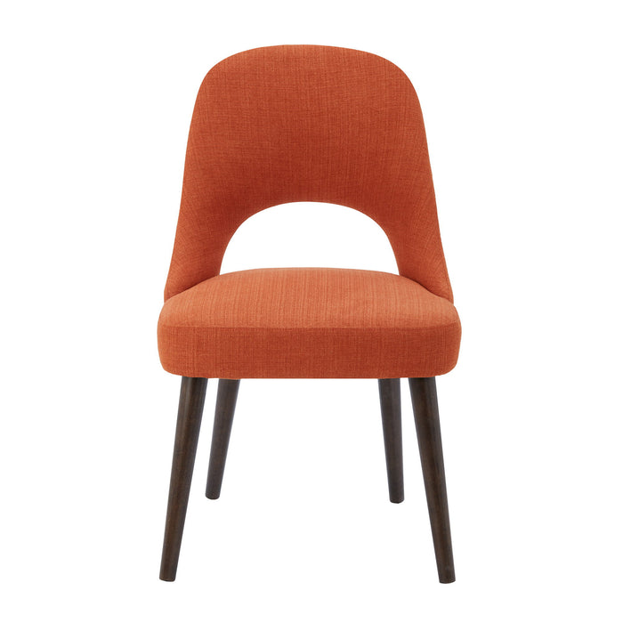 Nola - Dining Side Chair (Set of 2) - Orange / Dark Brown - Simple Home Plus