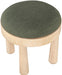 Larea - Linen Textured Fabric Ottoman - Natural Base - Simple Home Plus