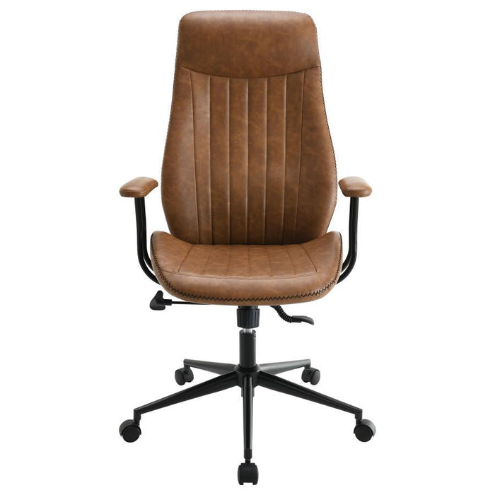 Ranger - Upholstered Adjustable Home Office Desk Chair - Brown - Simple Home Plus
