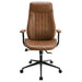 Ranger - Upholstered Adjustable Home Office Desk Chair - Brown - Simple Home Plus