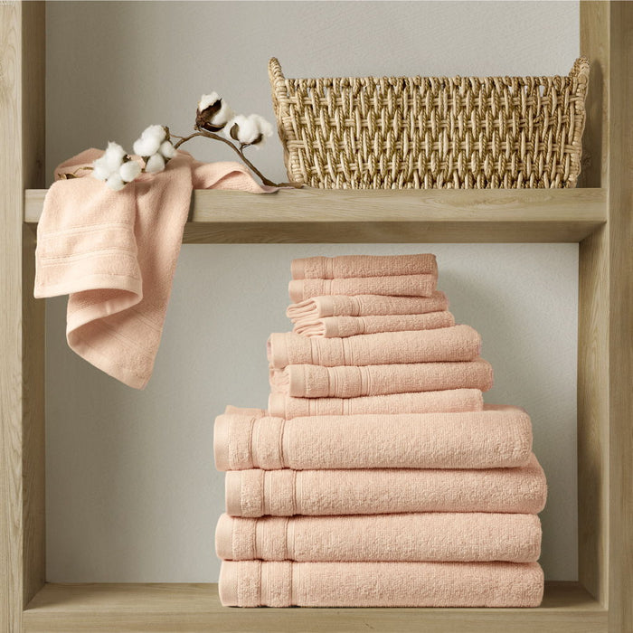 400GSM Essential Bundle Quick Dry 12 Piece Towel Set - Blush - Simple Home Plus