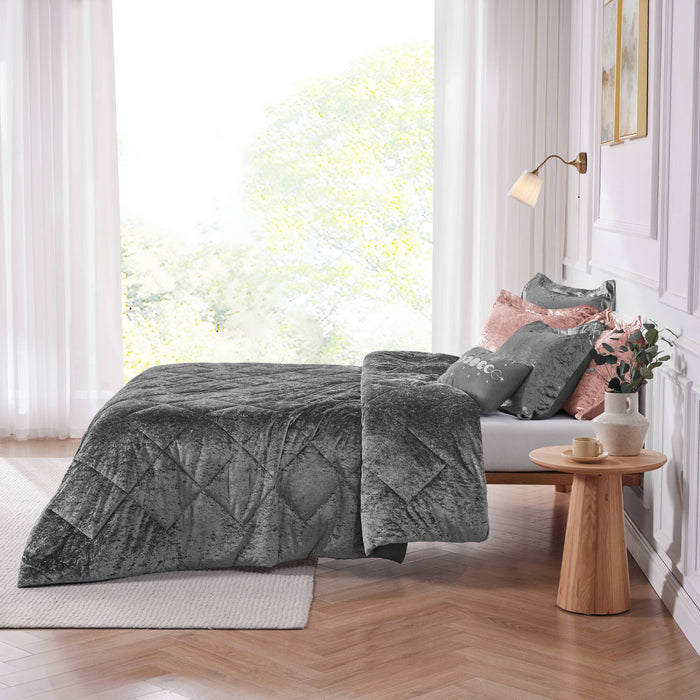 Felicia - King Comforter Set - Gray - Simple Home Plus