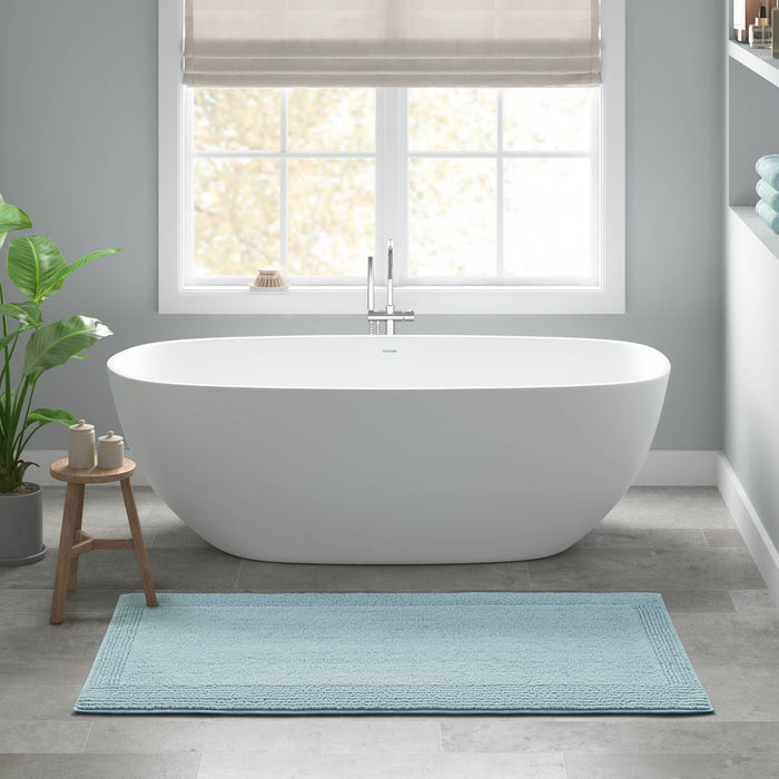 Splendor - 24" x 36" Tufted Reversible Bath Rug - Blue - Simple Home Plus