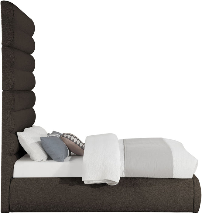 Adam - Boucle Fabric Bed With 89" Headboard - Simple Home Plus