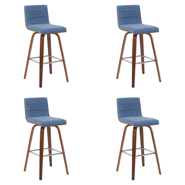 Vienna - Modern Swivel Bar Height Stool - Walnut Finished Wood Frame - Simple Home Plus