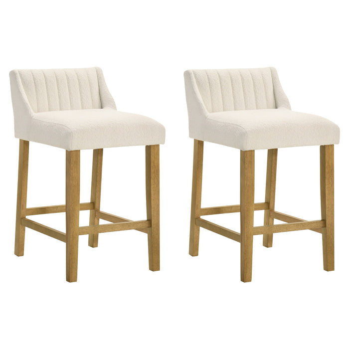 Fauna - Modern Transitional Wood Counter Height Kitchen Bar Stool - Simple Home Plus