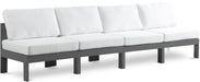 Nizuc - Outdoor Patio 4 Seat Armless Modular Sofa With Gray Frame - Simple Home Plus