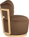 Elara - Velvet Upholstered Swivel Accent Chair - Stained Natural - Simple Home Plus