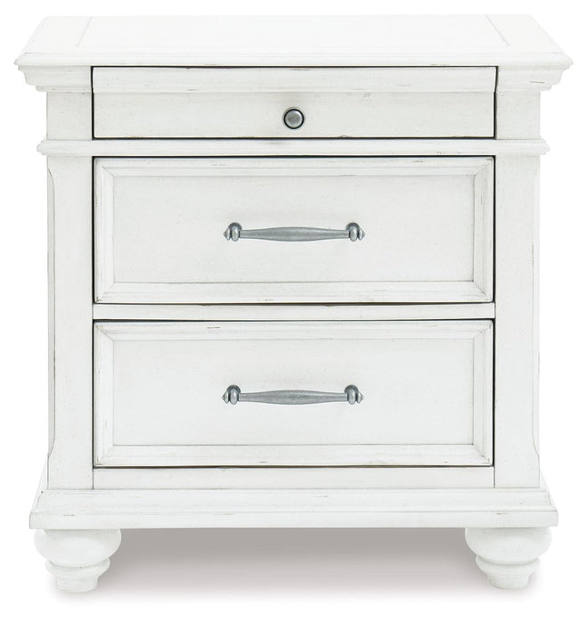 Kanwyn - Whitewash - Three Drawer Night Stand - Simple Home Plus