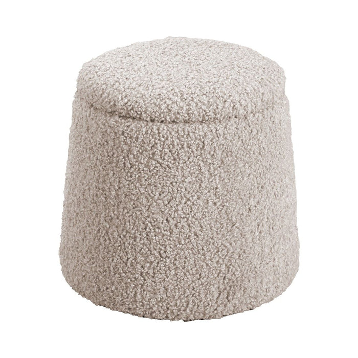 Tara - Round Storage Ottoman - Beige - Simple Home Plus