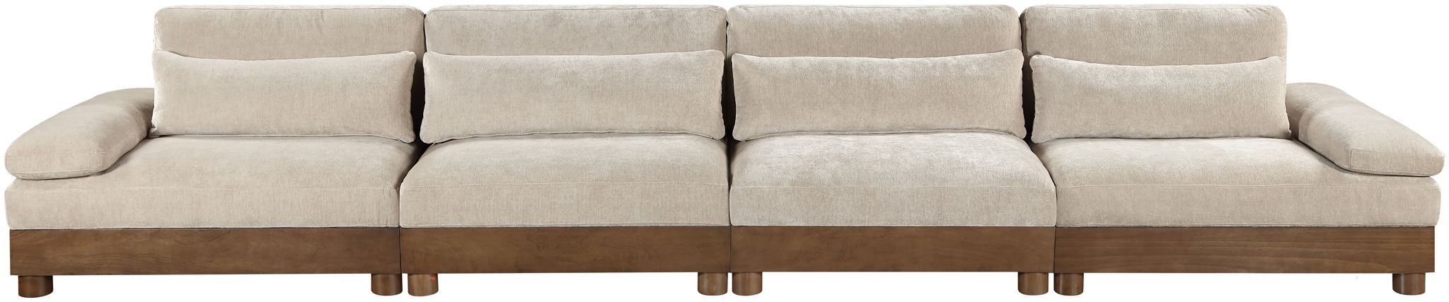 Turin - Chenille Fabric Upholstered Modular Sectional - Taupe - Simple Home Plus