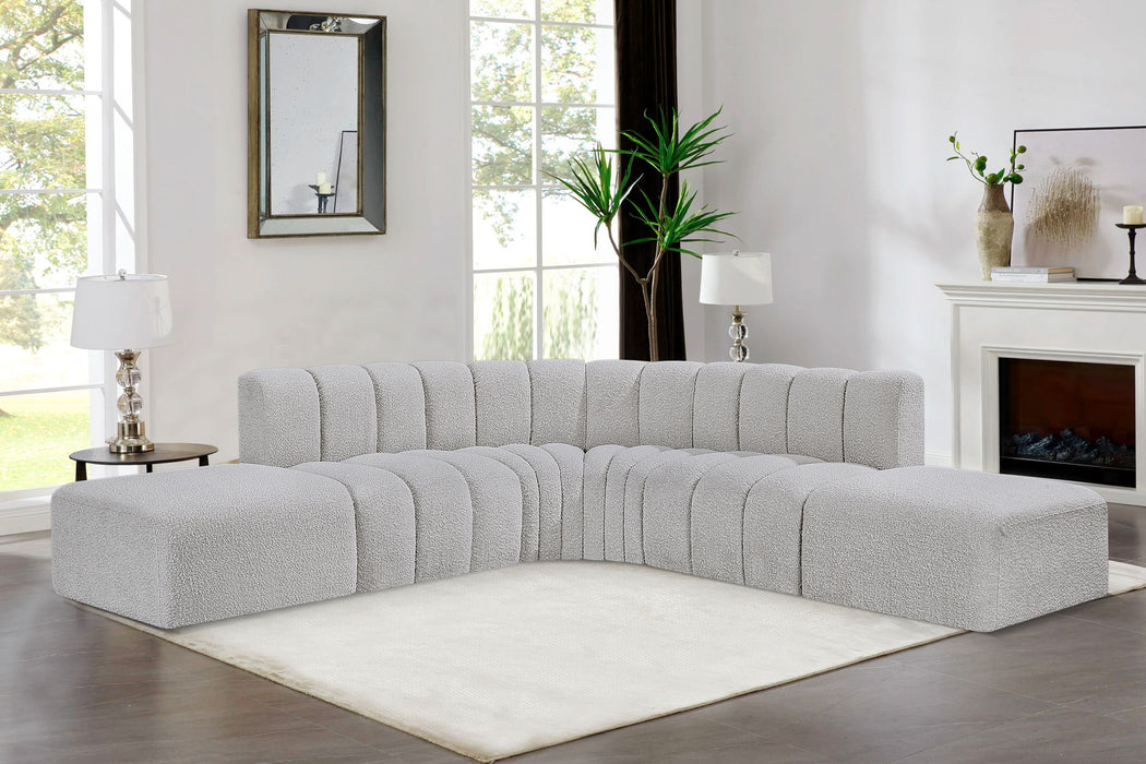 Arc - Boucle Fabric 6 Piece Corner Modular Sofa - Simple Home Plus