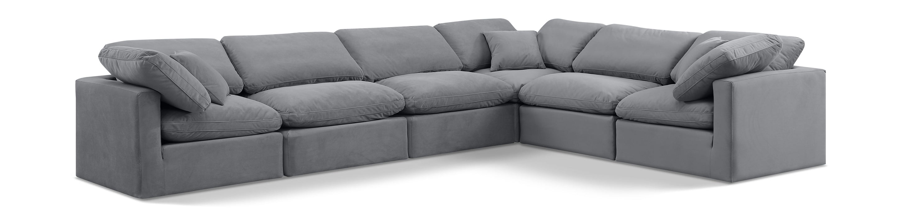 Indulge - Velvet 6 Piece Modular Corner Sectional - Simple Home Plus