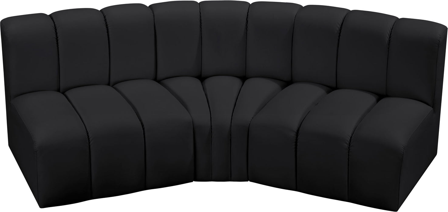 Arc - Faux Leather 3 Piece Modular Corner Sofa - Simple Home Plus