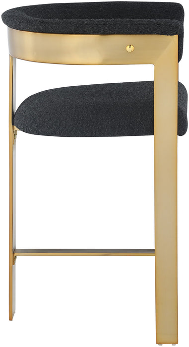 Romeo - Boucle Counter Stool With Gold Base (Set of 2) - Simple Home Plus