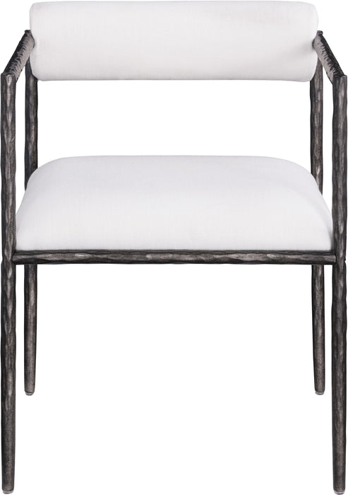 Axis - Linen Textured Cream Fabric Upholstered Dining Chair (Set of 2) - Simple Home Plus