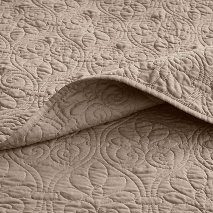 Quebec - Queen Reversible Bedspread Set - Khaki - Simple Home Plus
