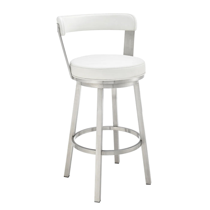 Bryant - Swivel Bar Stool With Silver Frame - Simple Home Plus