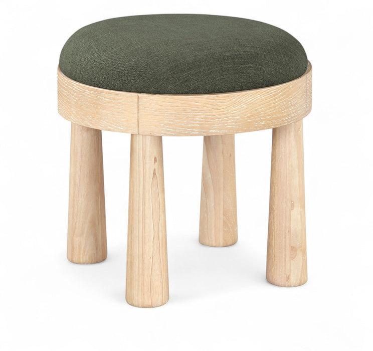 Larea - Linen Textured Fabric Ottoman - Natural Base - Simple Home Plus