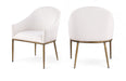 Ferro - Linen Textured Performance Fabric Upholstered Dining Arm Chair - Cream / Brushed Gold - Simple Home Plus