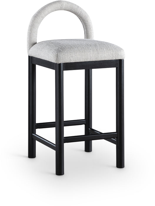 Conrad - Linen Counter Stool With Black Legs - Simple Home Plus