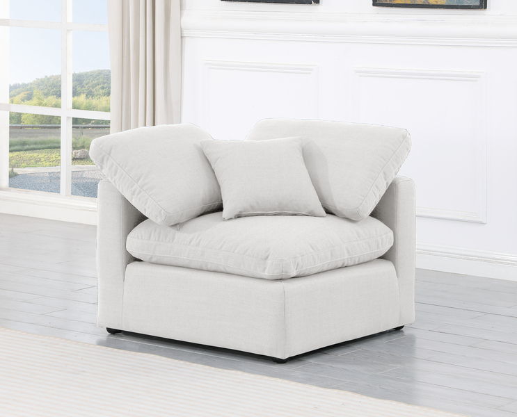 Indulge - Linen Corner Chair - White