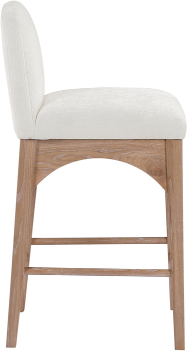 Waldorf - Chenille Stool With Natural Legs - Simple Home Plus