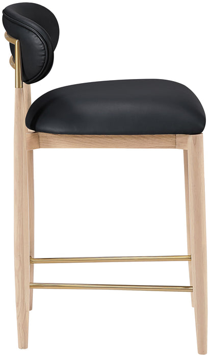 Riccio - Stool - Natural And Gold Frame - Simple Home Plus
