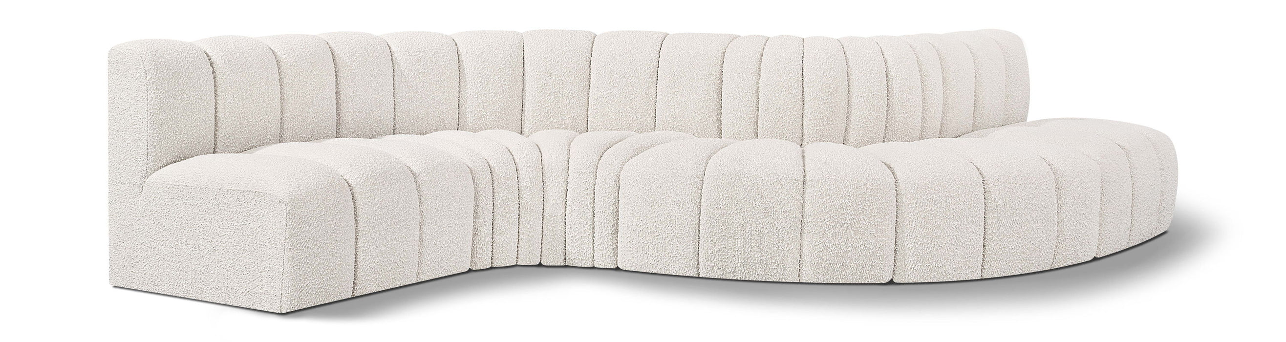 Arc - Boucle Fabric 6 Piece Curved Modular Sofa - Simple Home Plus