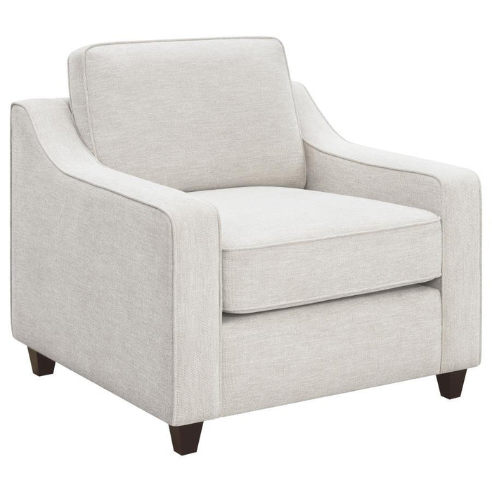 Christine - Upholstered Sloped Arm Accent Chair - Beige - Simple Home Plus