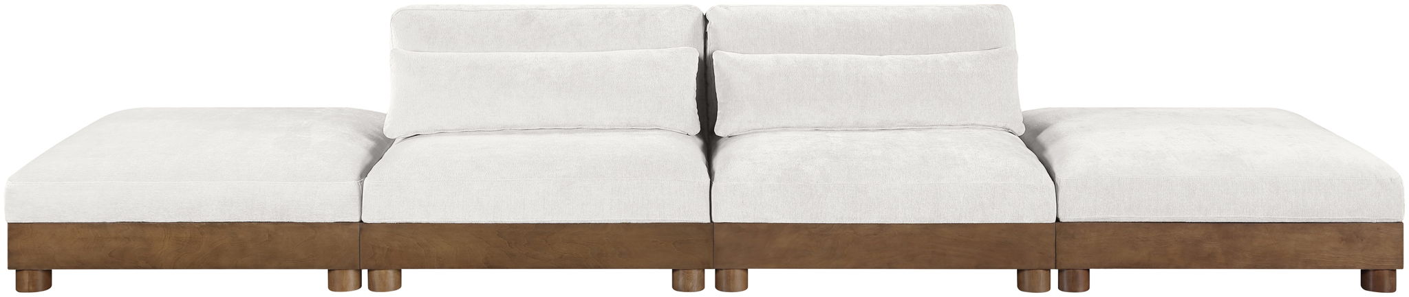 Turin - Chenille Fabric Upholstered Modular Sectional - Cream - Simple Home Plus