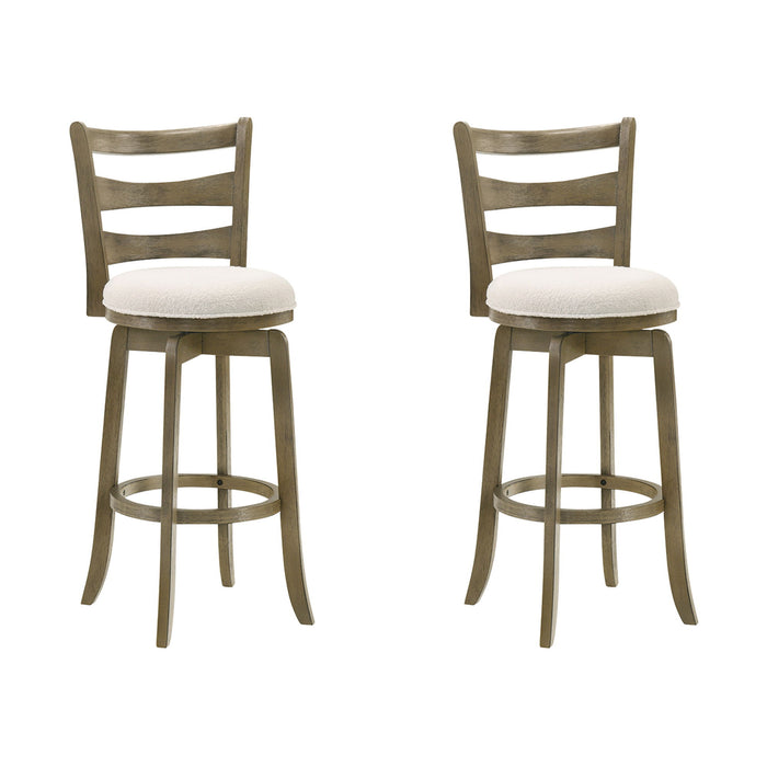 Melindra - Modern Farmhouse Swivel Wood Bar Height Kitchen Bar Stool - Simple Home Plus