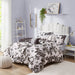 Dorsey - Floral Print Comforter Set - Black / White - Simple Home Plus