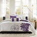 Lola - King 6 Piece Printed Duvet Cover Set - Purple - Simple Home Plus